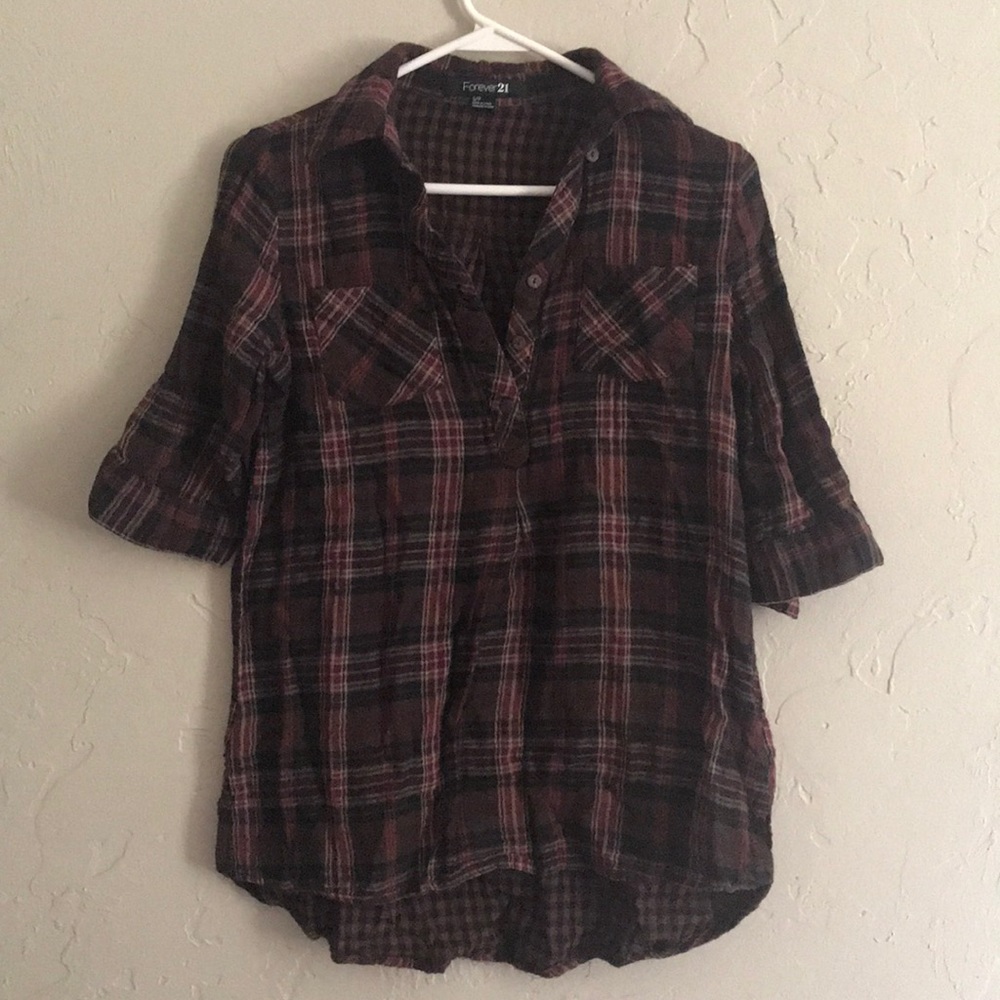 Forever 21 plaid with 3/4 sleeve
